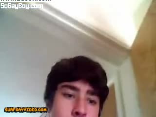 Uncut teen boy jerks on chat